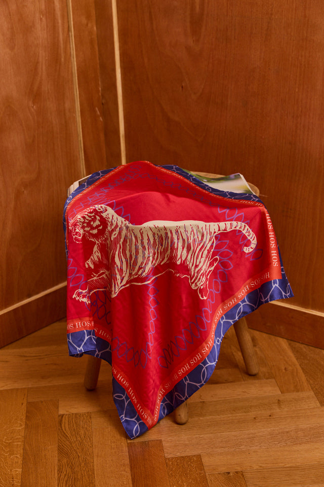 Lucky Tiger Satin Scarf