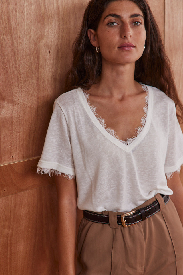 The Essential Lace Top -  V Neck