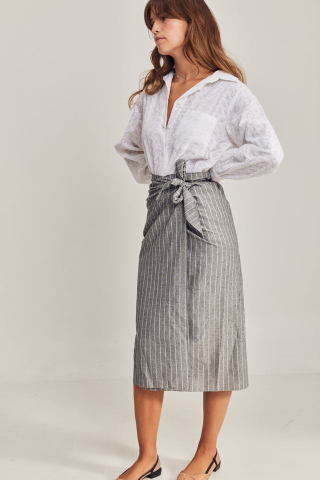 Linen Dust Wrap Skirt