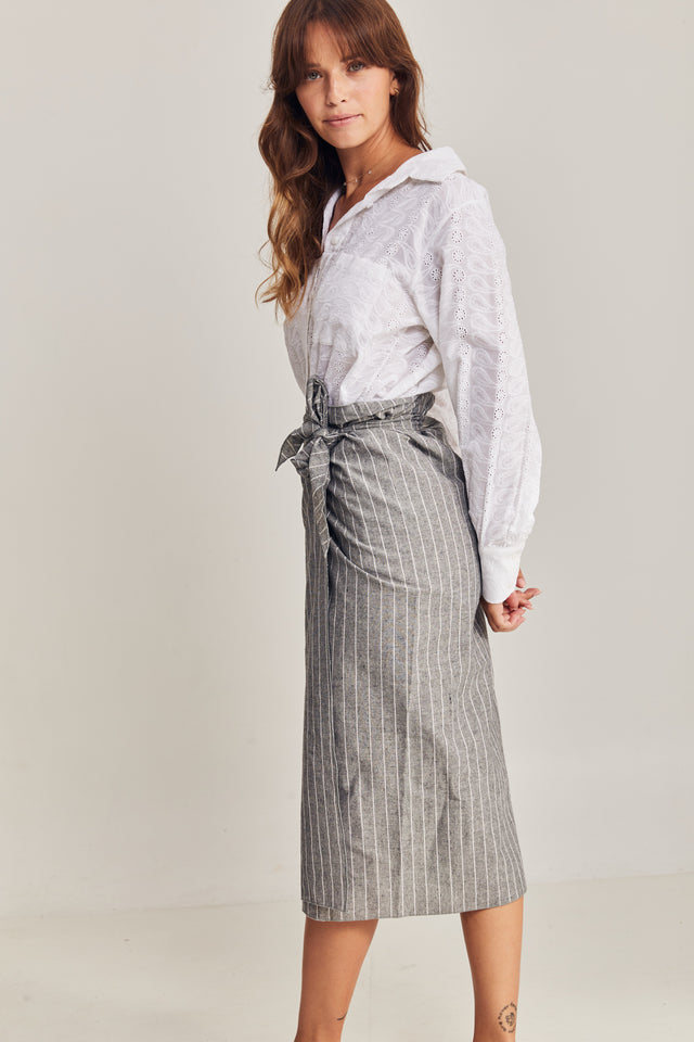 Linen Dust Wrap Skirt