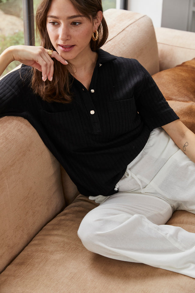 Sophie Knitted Polo Top