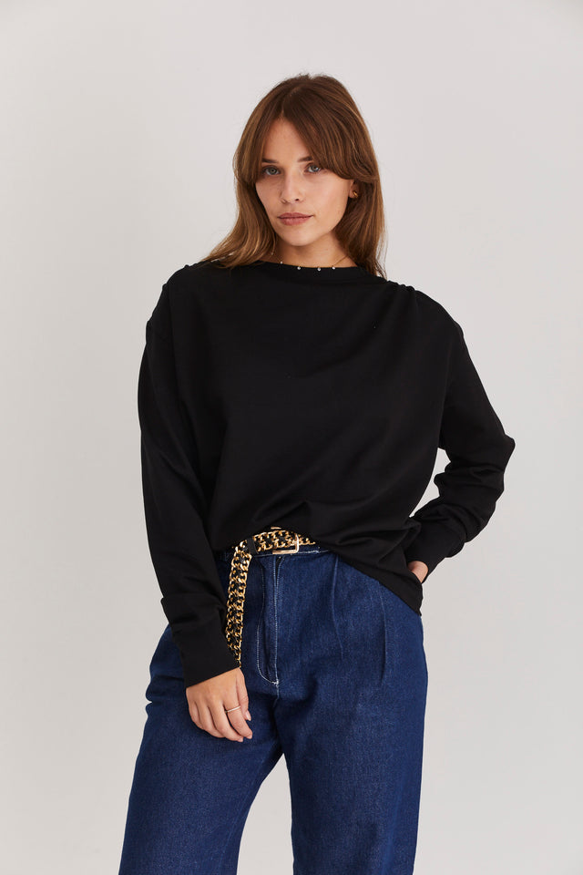 French Terry Shoulder Top